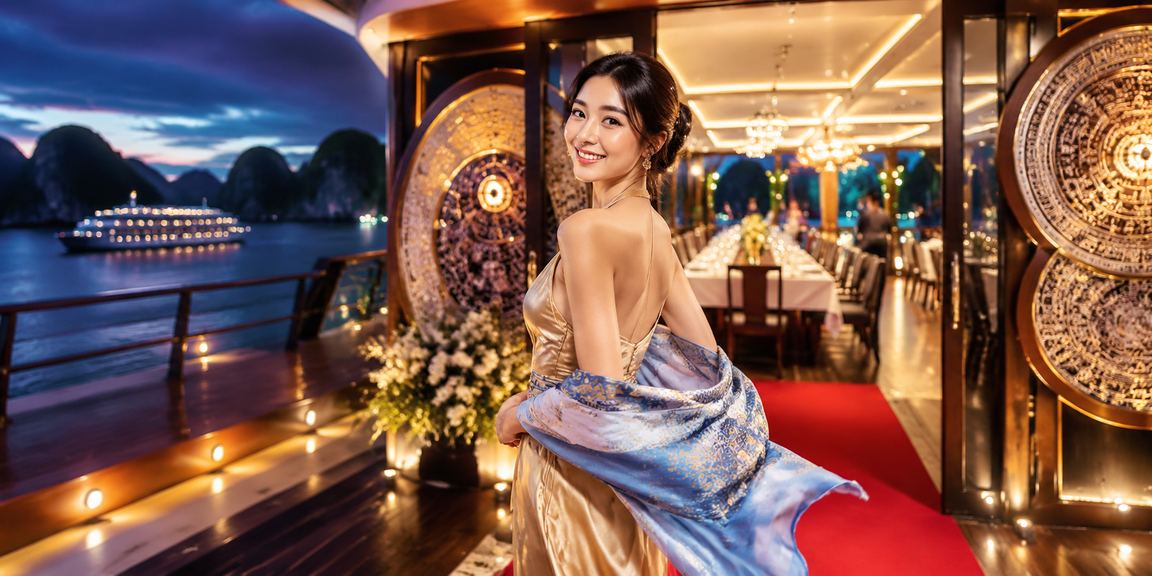 Lễ hội casino giải trí đêm tại vịnh Hạ Long với ánh đèn rực rỡ