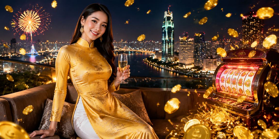 Người chơi TP.HCM thử nghiệm Slot Game trên điện thoại với trang phục áo dài