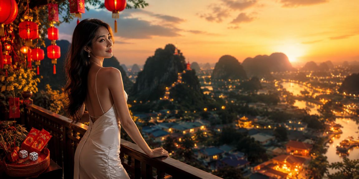 Khung cảnh Ninh Bình về đêm, người dùng kiểm tra ưu đãi tiền thưởng trên điện thoại